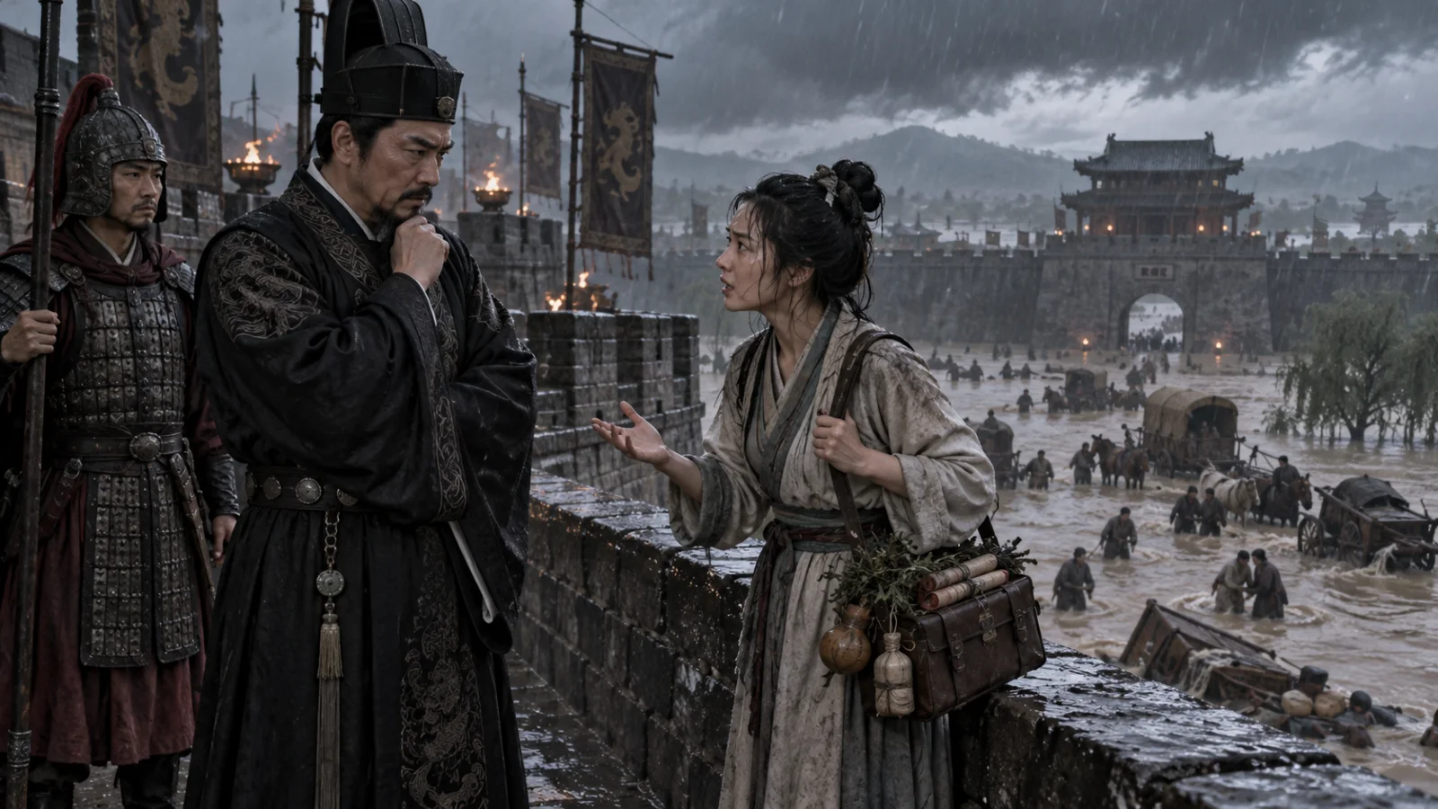 Nữ y sĩ và người lính bất đồng với viên quan trên thành lũy mưa bão
