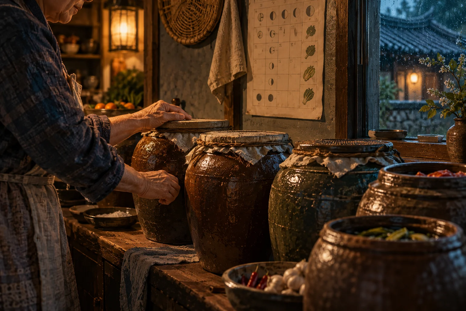 Người thợ bếp trẻ và bà chủ quán bên chum tương trong căn bếp cổ truyền